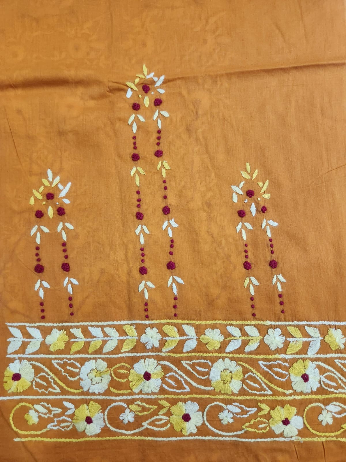 Rusty gold phool bahar hand embroidered lawn shirt