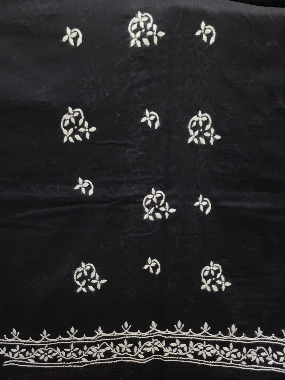 Tarkashi Applique lawn 2pc beige with black