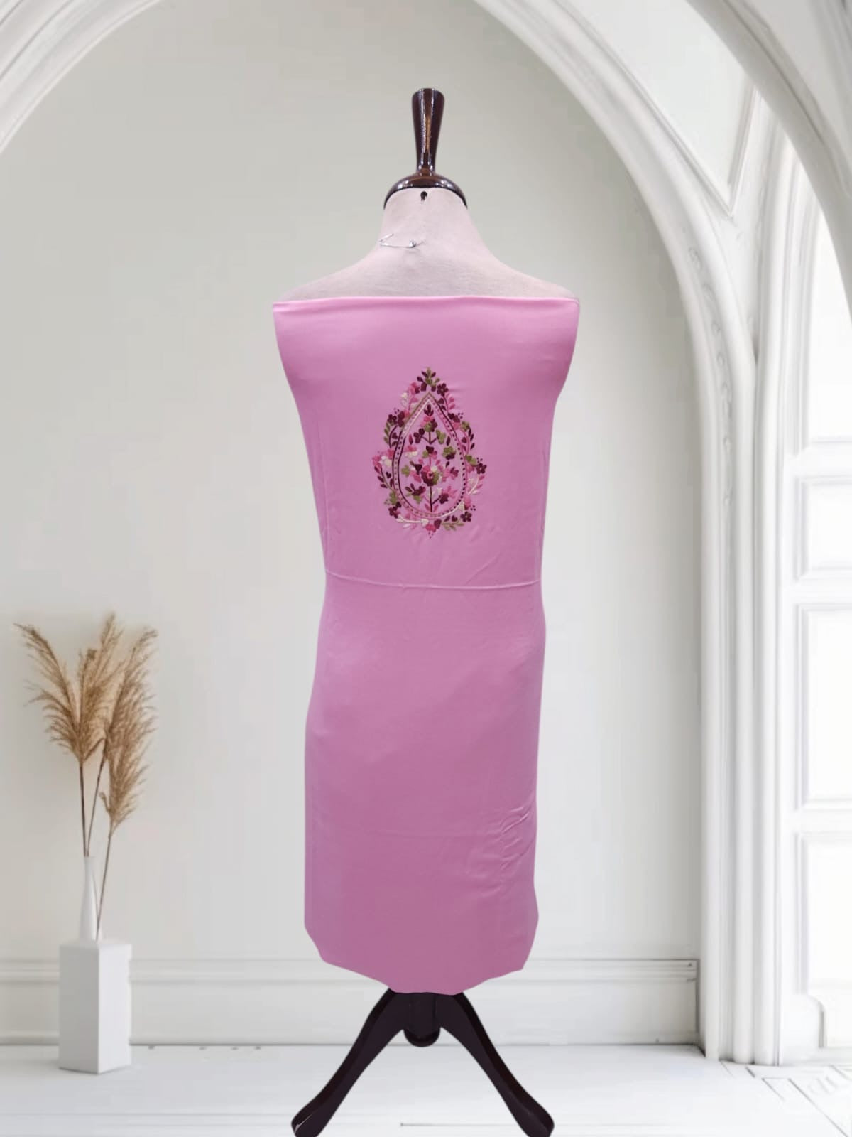 2pc Marina Candy Pink tarkashi with embroidery