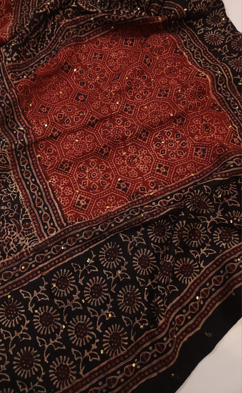 Lawn Natural dyed Mukesh studs Shawl