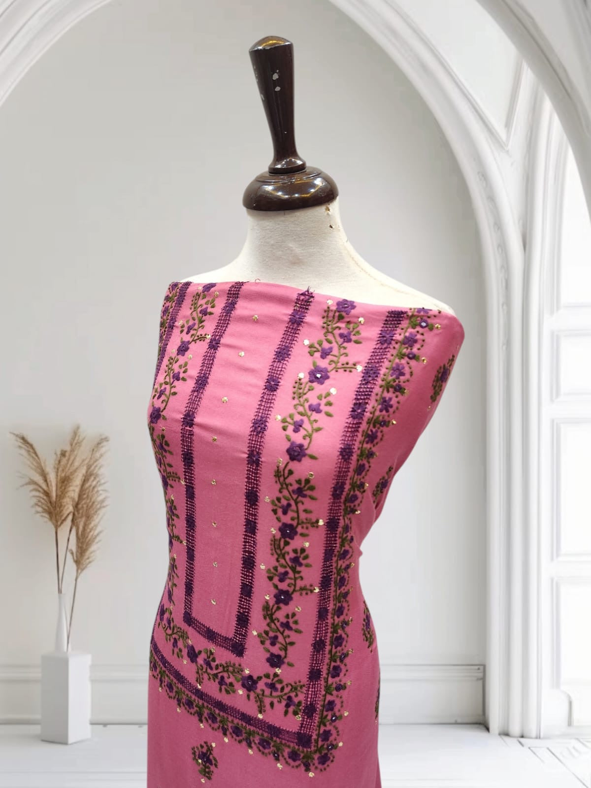 2pc Marina Tarkashi with Mukesh & Thread work