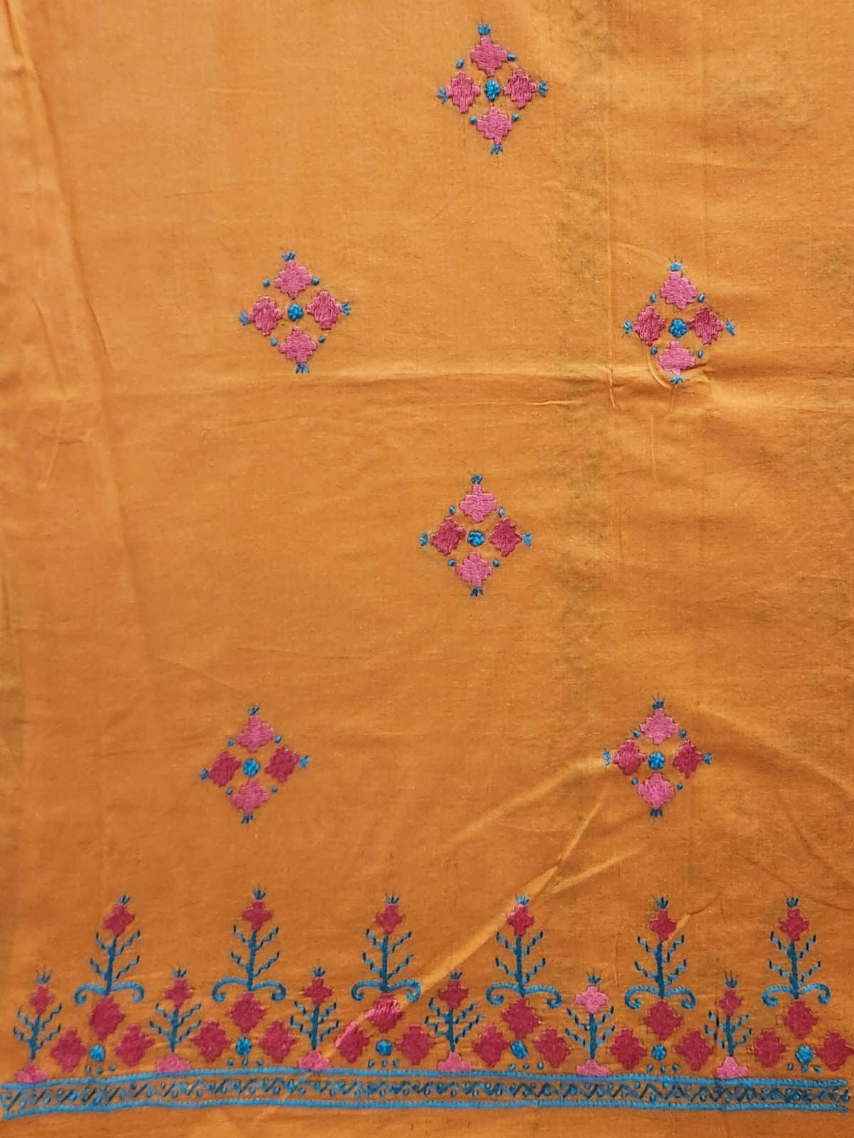 Basanti shade gull e sitta lawn hand embroidered shirt