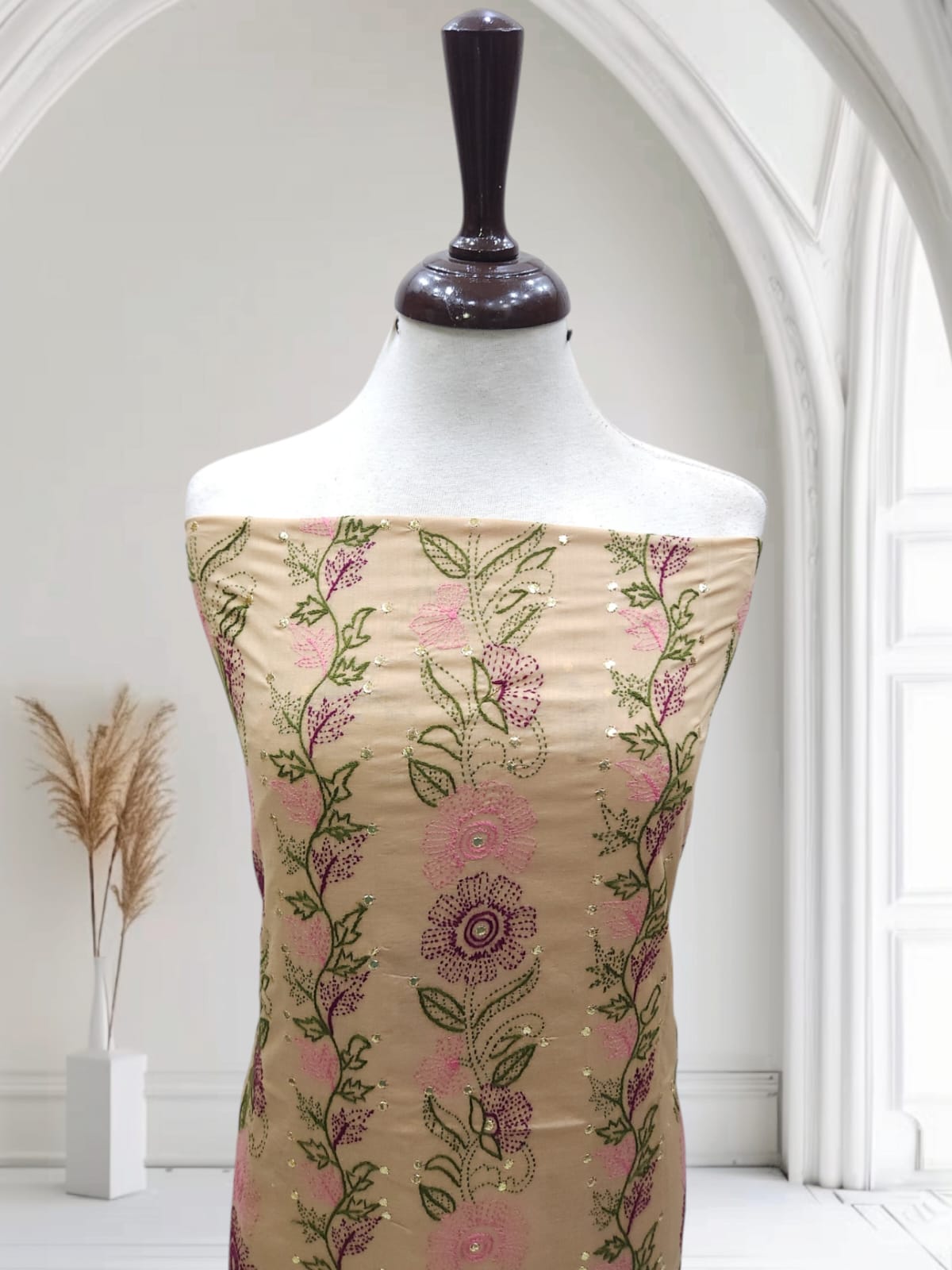 Kashmiri Jaal With Mukesh Lawn Shirt