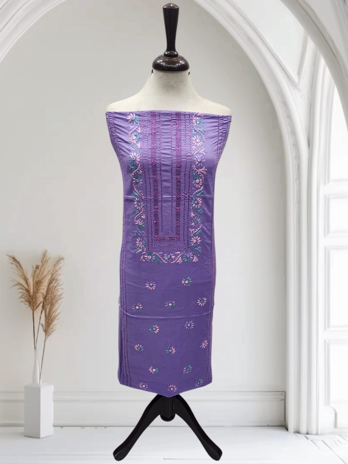 Lavender Tarkashi Lawn Shirt