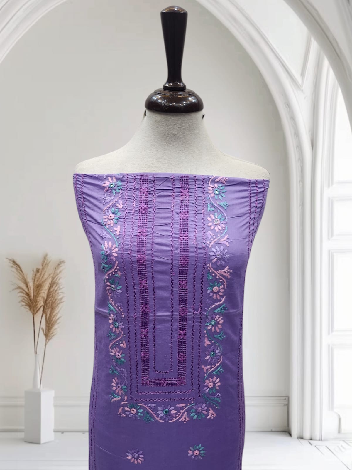 Lavender Tarkashi Lawn Shirt