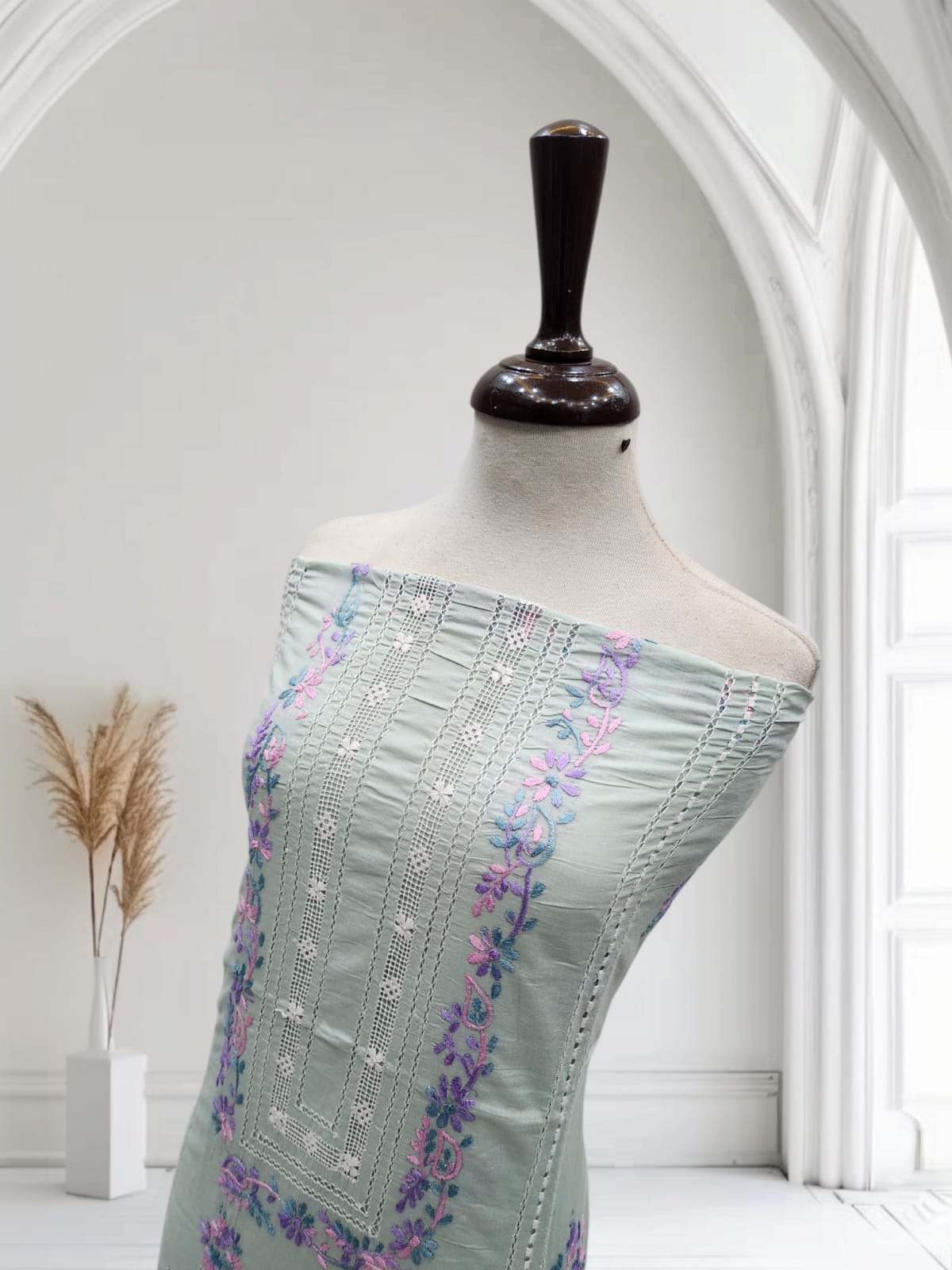 Pastel green Tarkashi 3 patti lawn