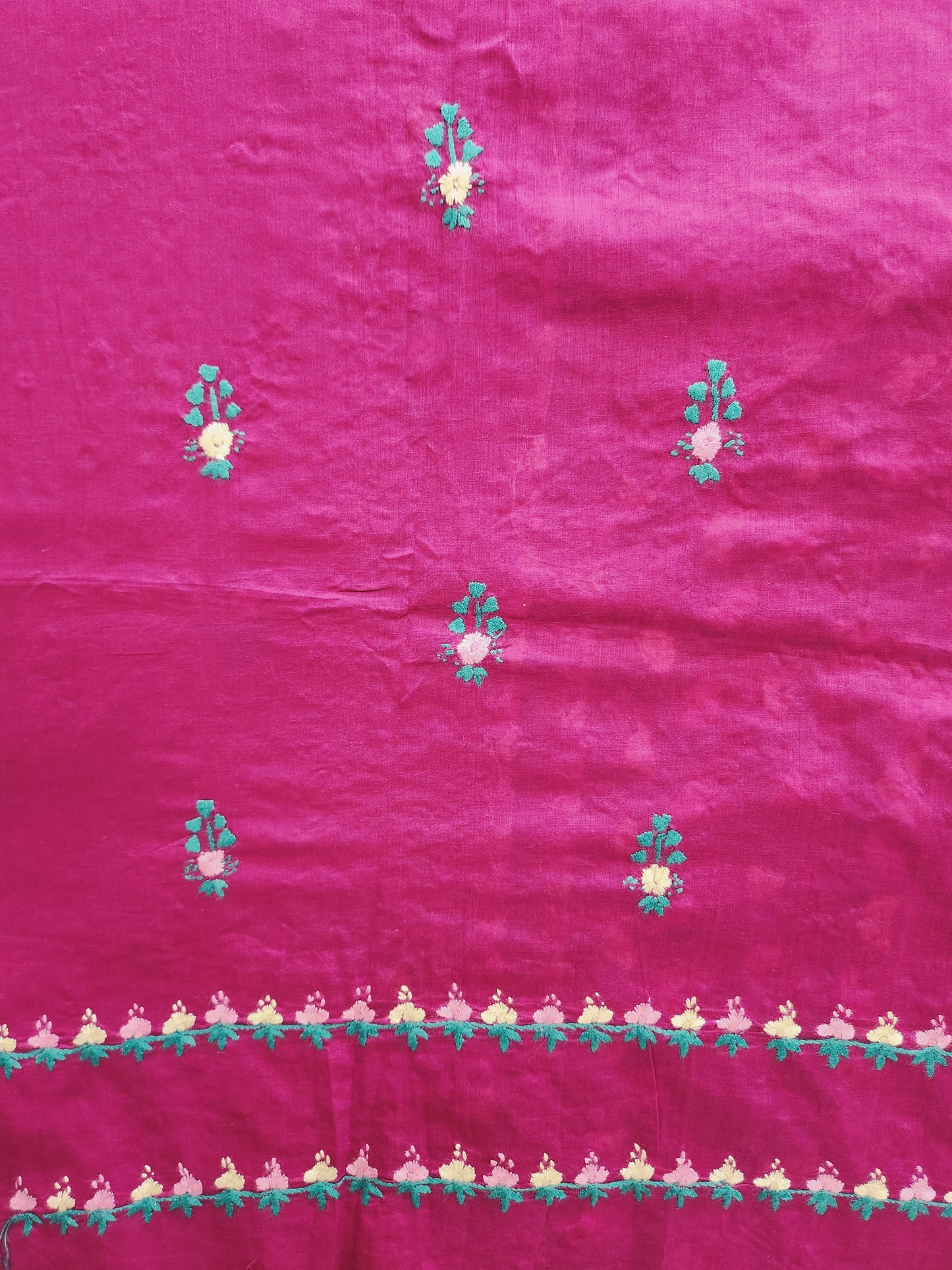 Magenta lawn hand embroidered shirt
