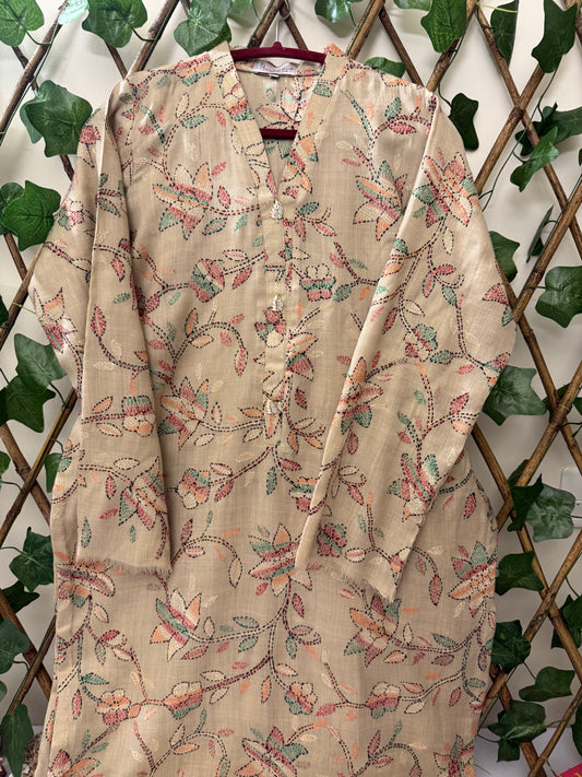 Pashmina kantha kurta size medium