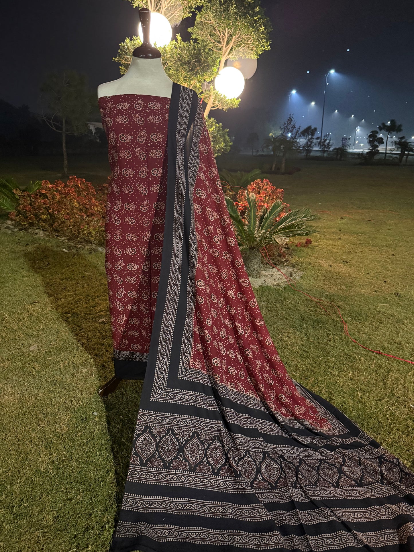 Lawn natural dyed shirt and dupatta