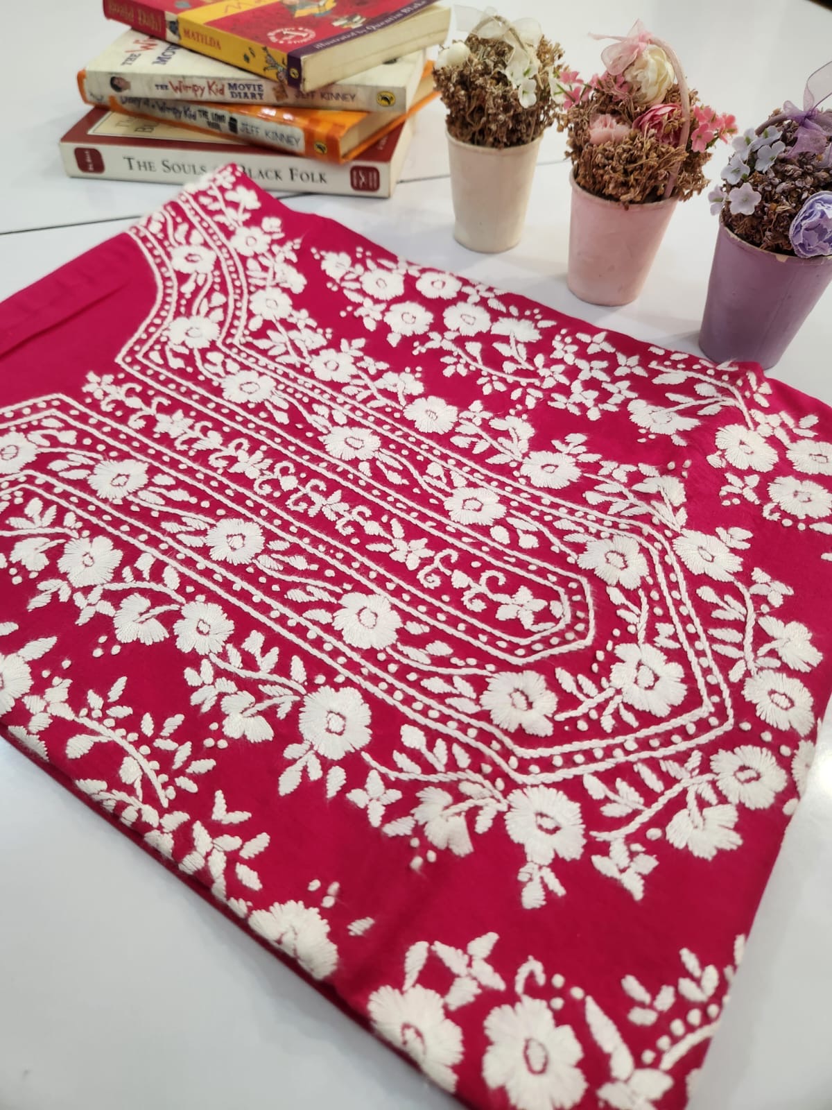 Hotpink Most demanding lawn hand embroidered shirt