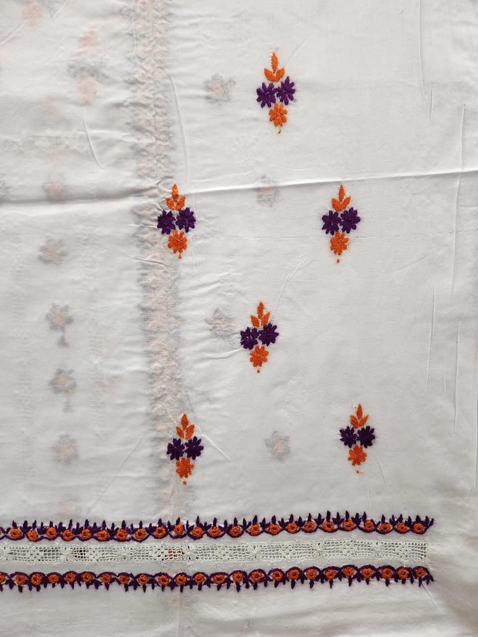 Tarkashi lawn hand embroidered shirt