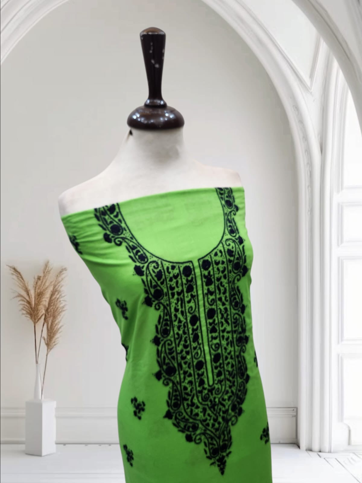 Indian shade lawn hand embroidered shirt
