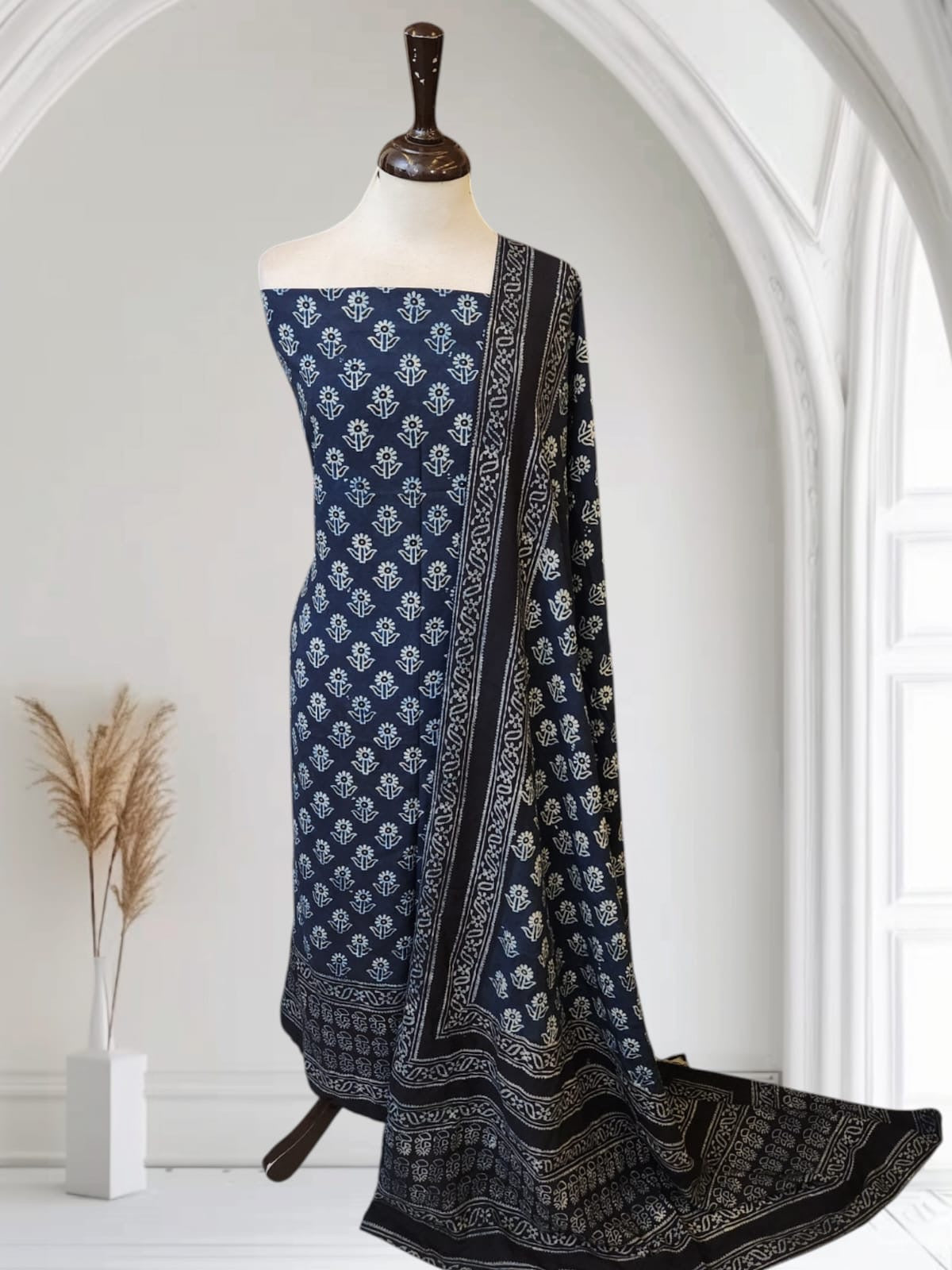 Linen Natural dyed 2pc Shirt and Dupatta