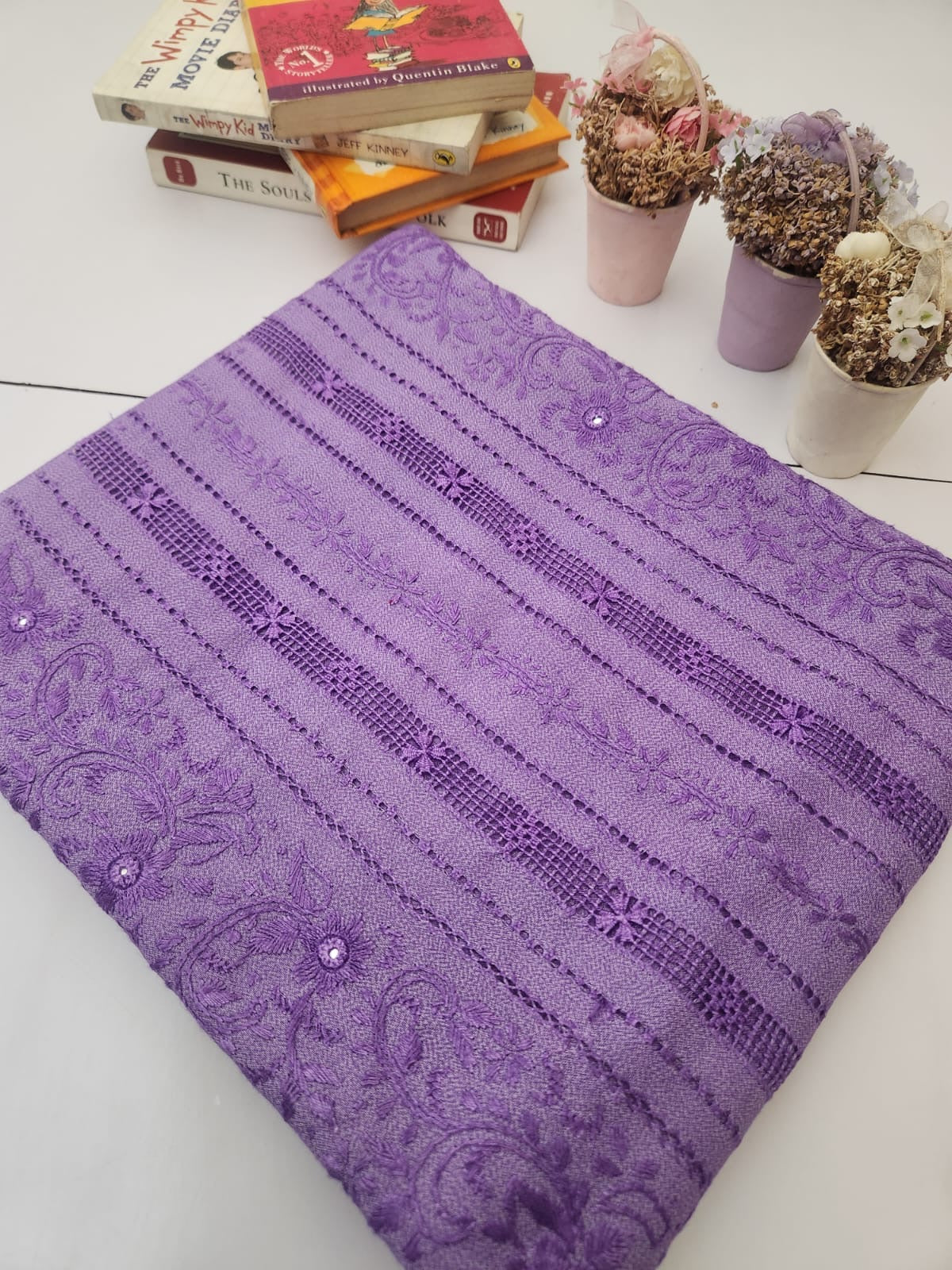 Linen Tarkashi hand Embroidered shirt & plain trouser