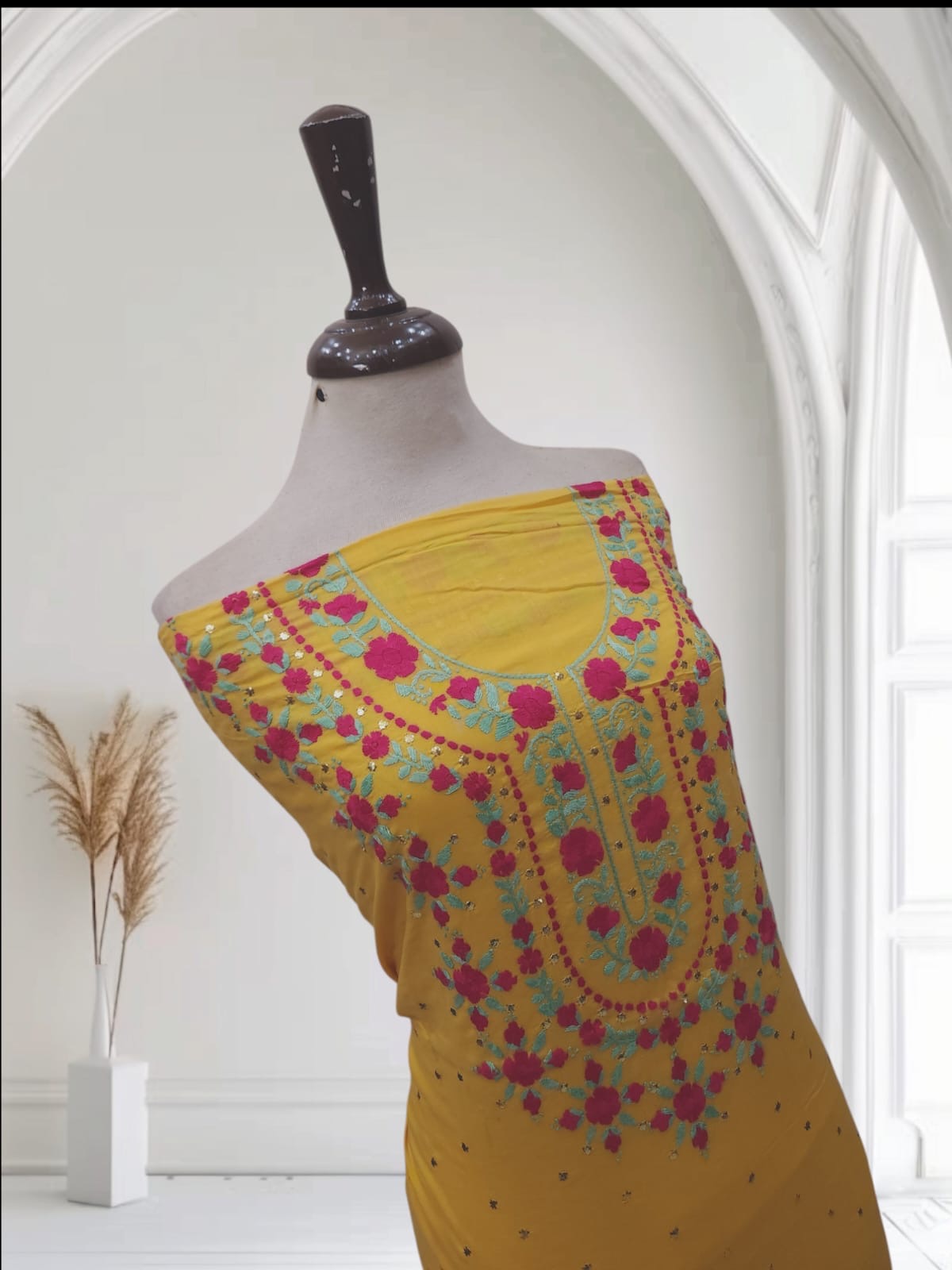 Exclusive Lawn mukesh hand embroidered shirt