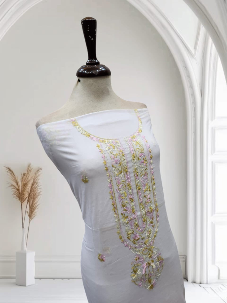 Anchor ⚓️ thread lawn hand embroidered shirt