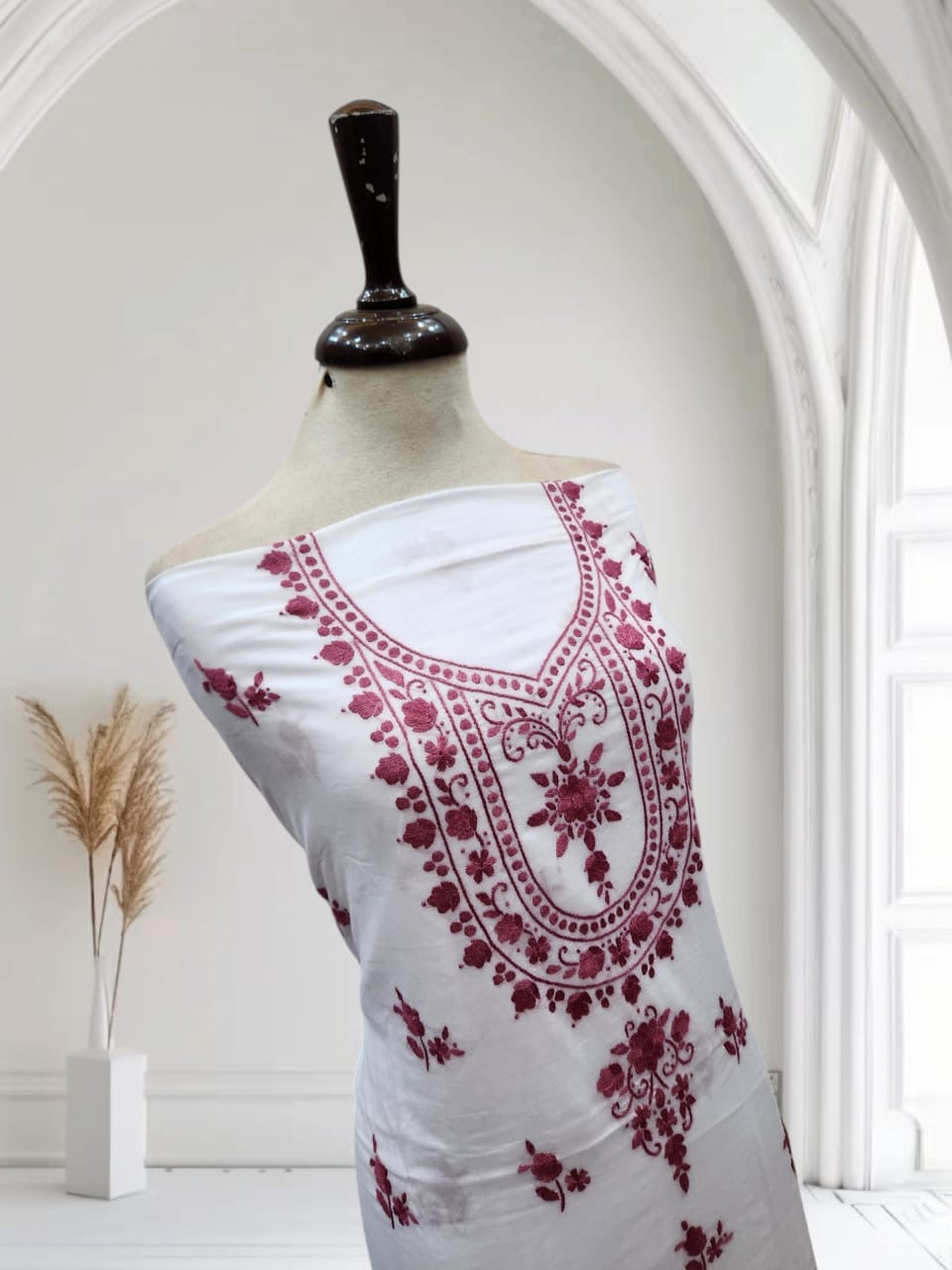 Lawn gull e Sitta shirt with tea pink thread