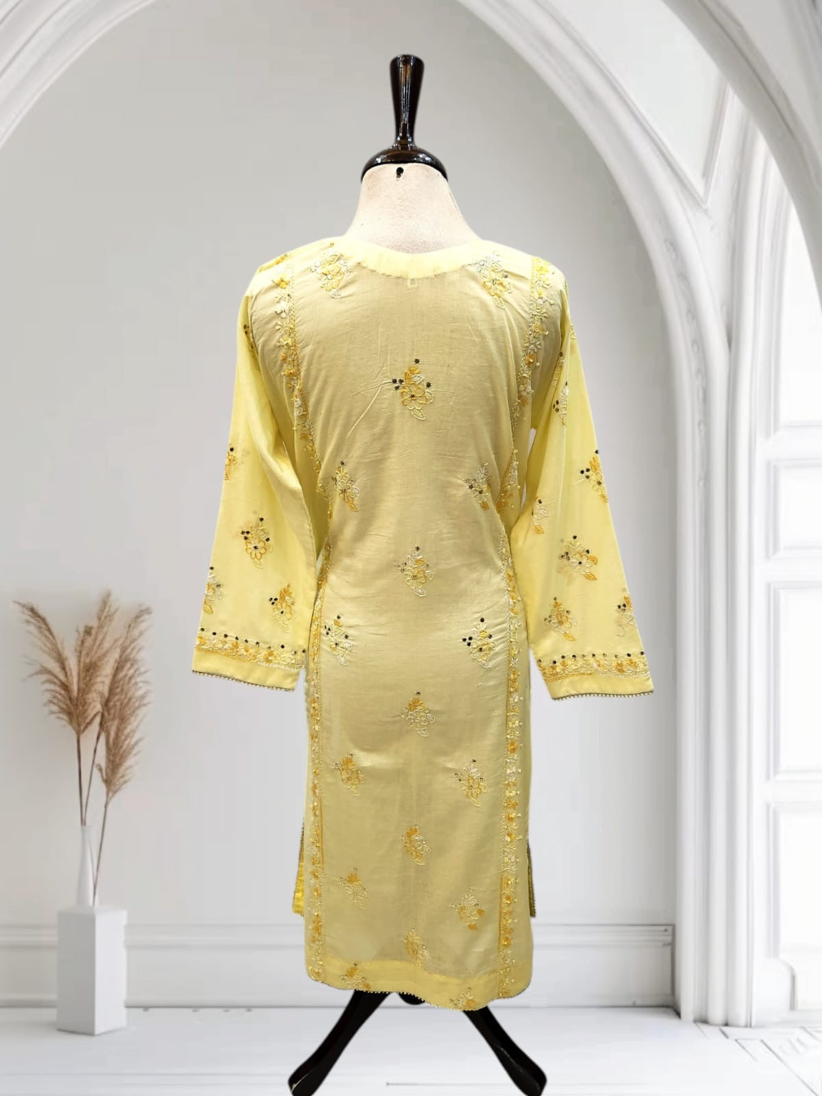 Lemon pure Lawn 2pc Stitched