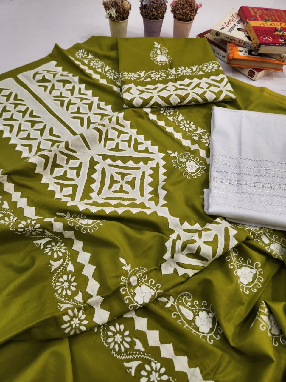 Lawn Applique Shirt with Trouser