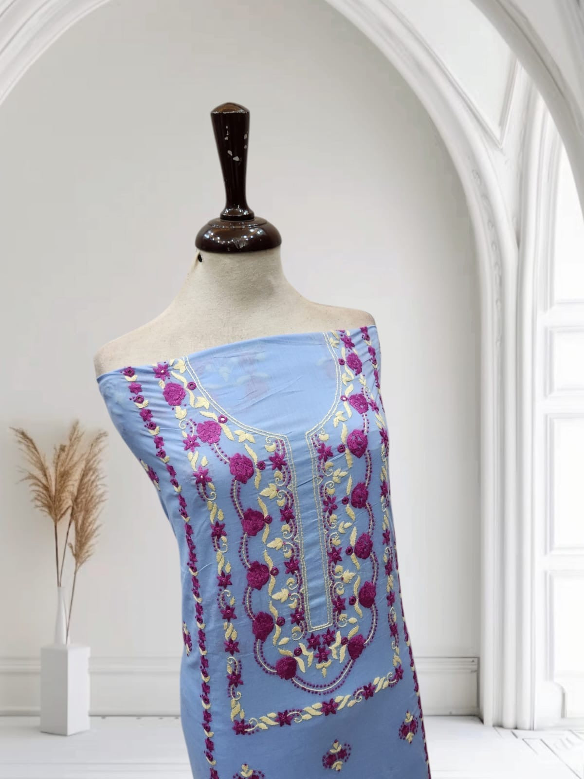 Lawn hand embroidered shirt