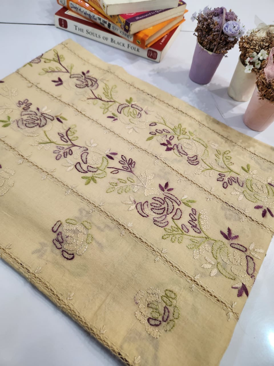Tarkashi lawn hand embroidered shirt