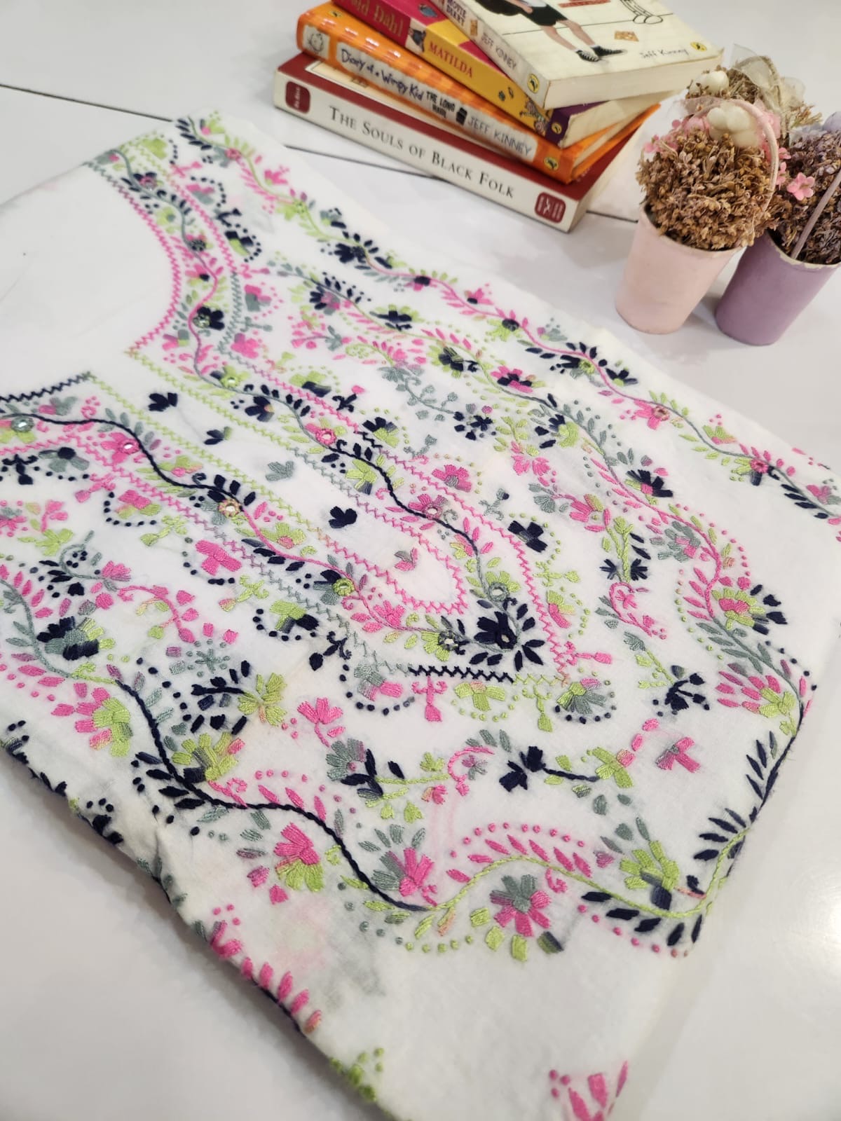 Lawn hand embroidered shirt