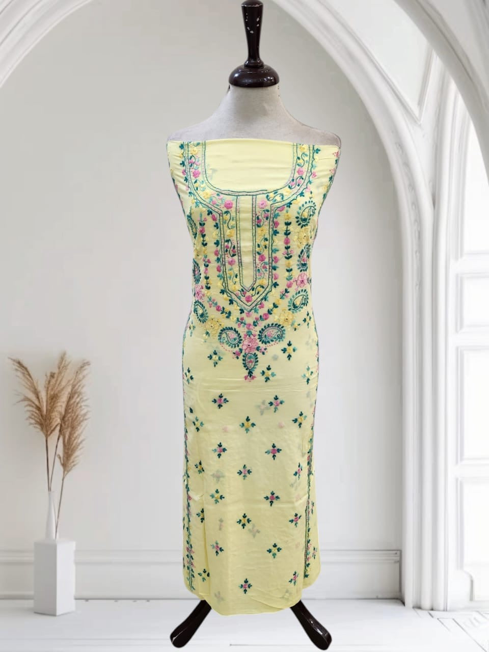 Lawn hand embroidered shirt