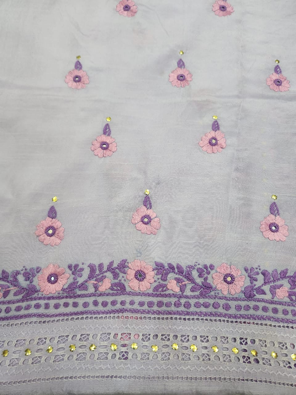 Raw silk shirt and dupatta lavender shade