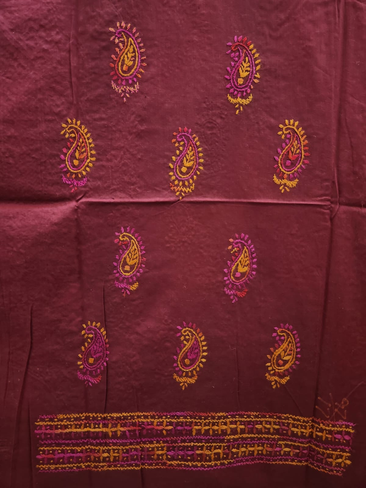 Lawn hand embroidered shirt