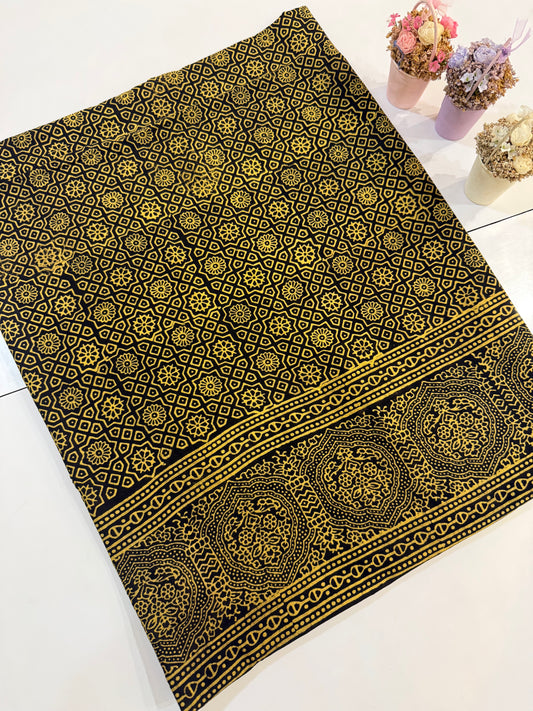 Black with yellow lawn organic dyed shirt