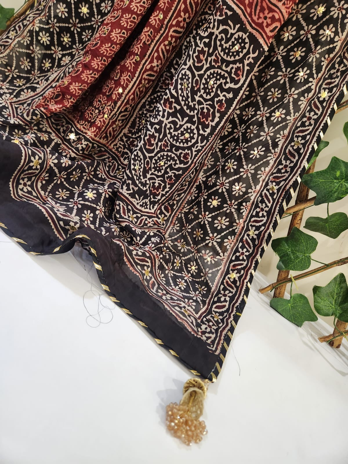Silk Natural Dyed With Mukesh Dupatta