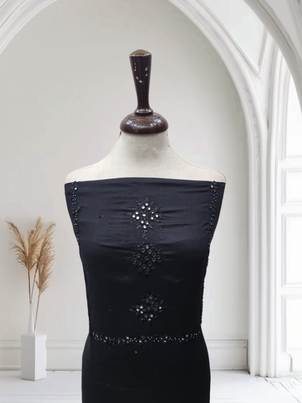 Most rare neat and exclusive lawn hand embroidered shirt
