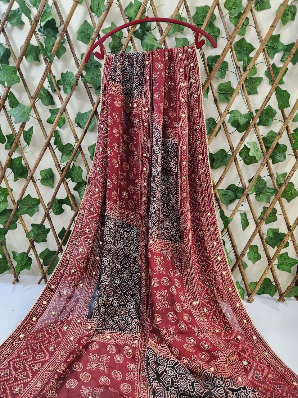 Natural Dyed Mukesh Silk long Duppata (advance Payment)