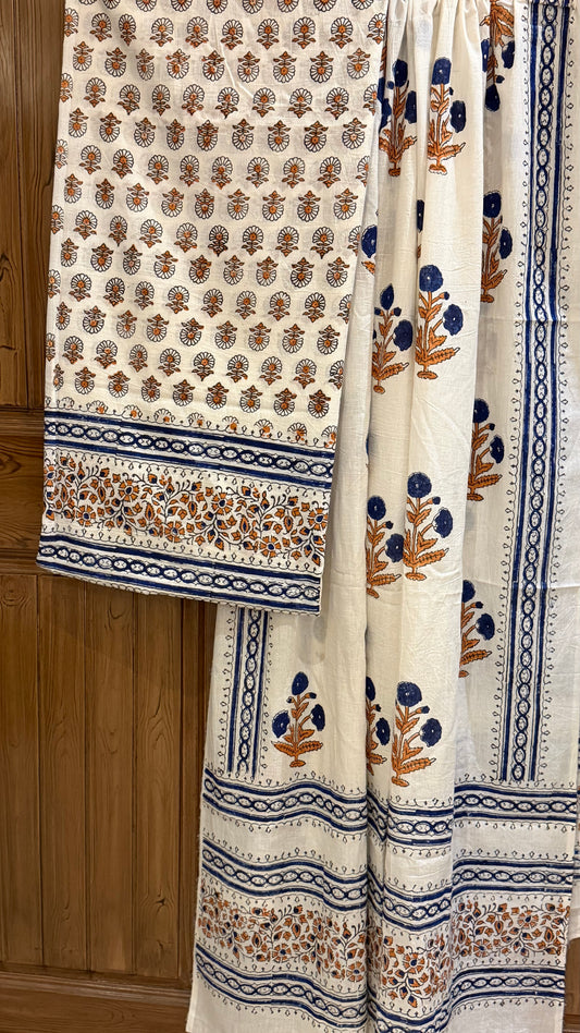 Exclusive limited edition Lawn Block Print shirt dupatta