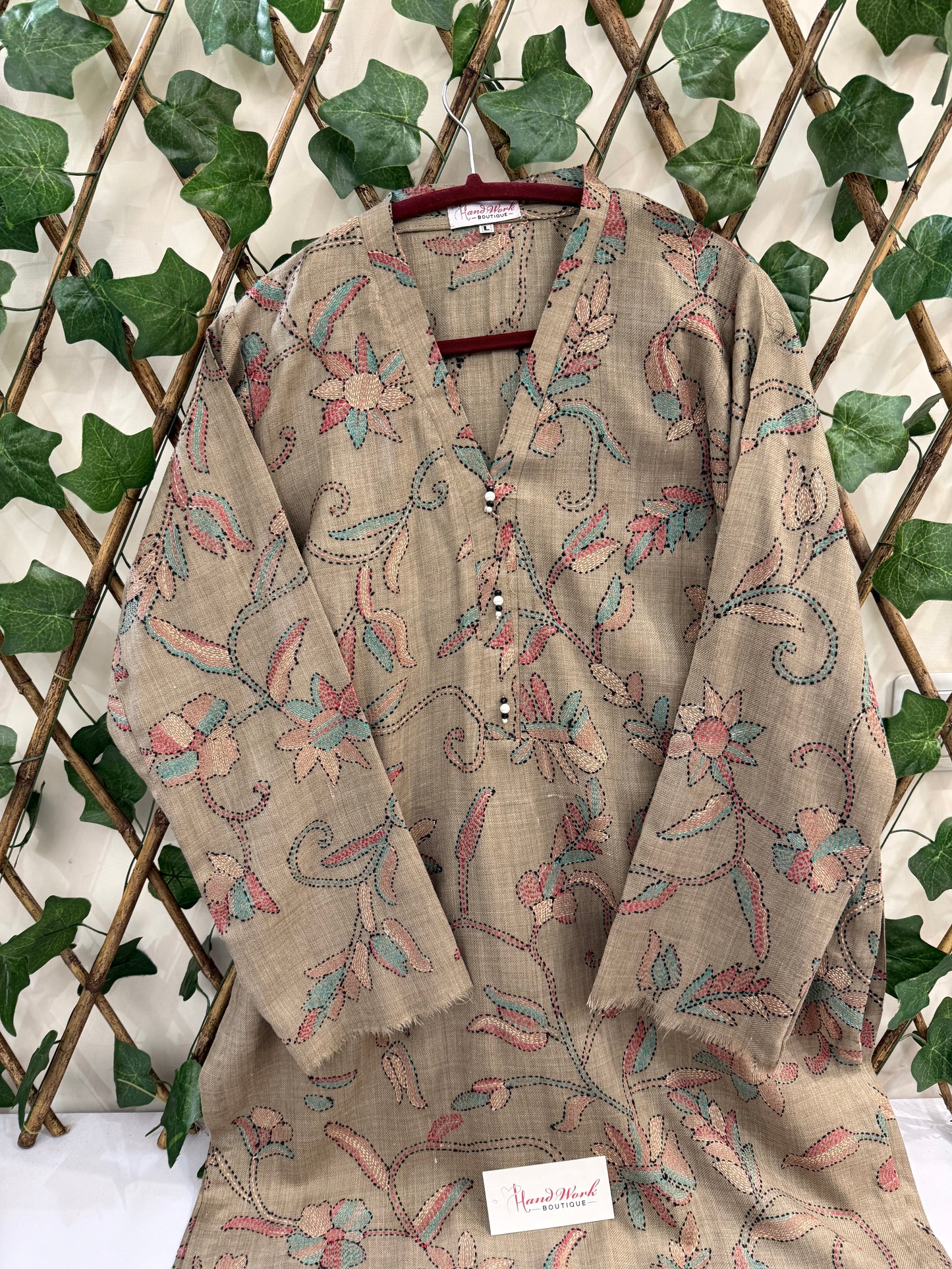 Pashmina kantha kurta size large