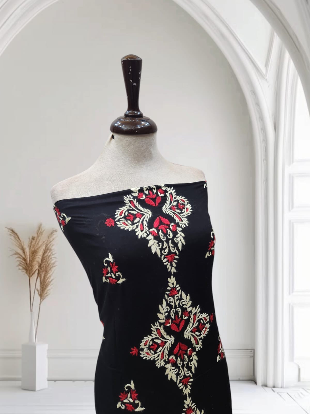 Lawn hand embroidered front panel shirt