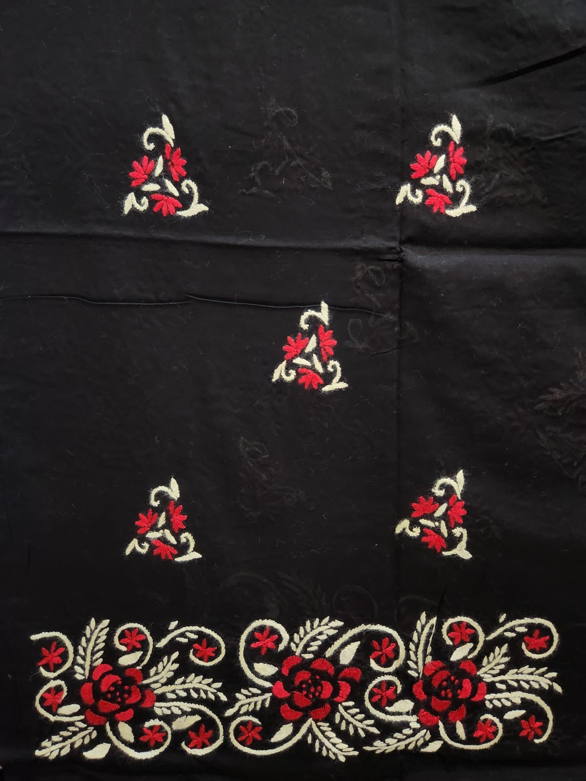 Lawn hand embroidered front panel shirt