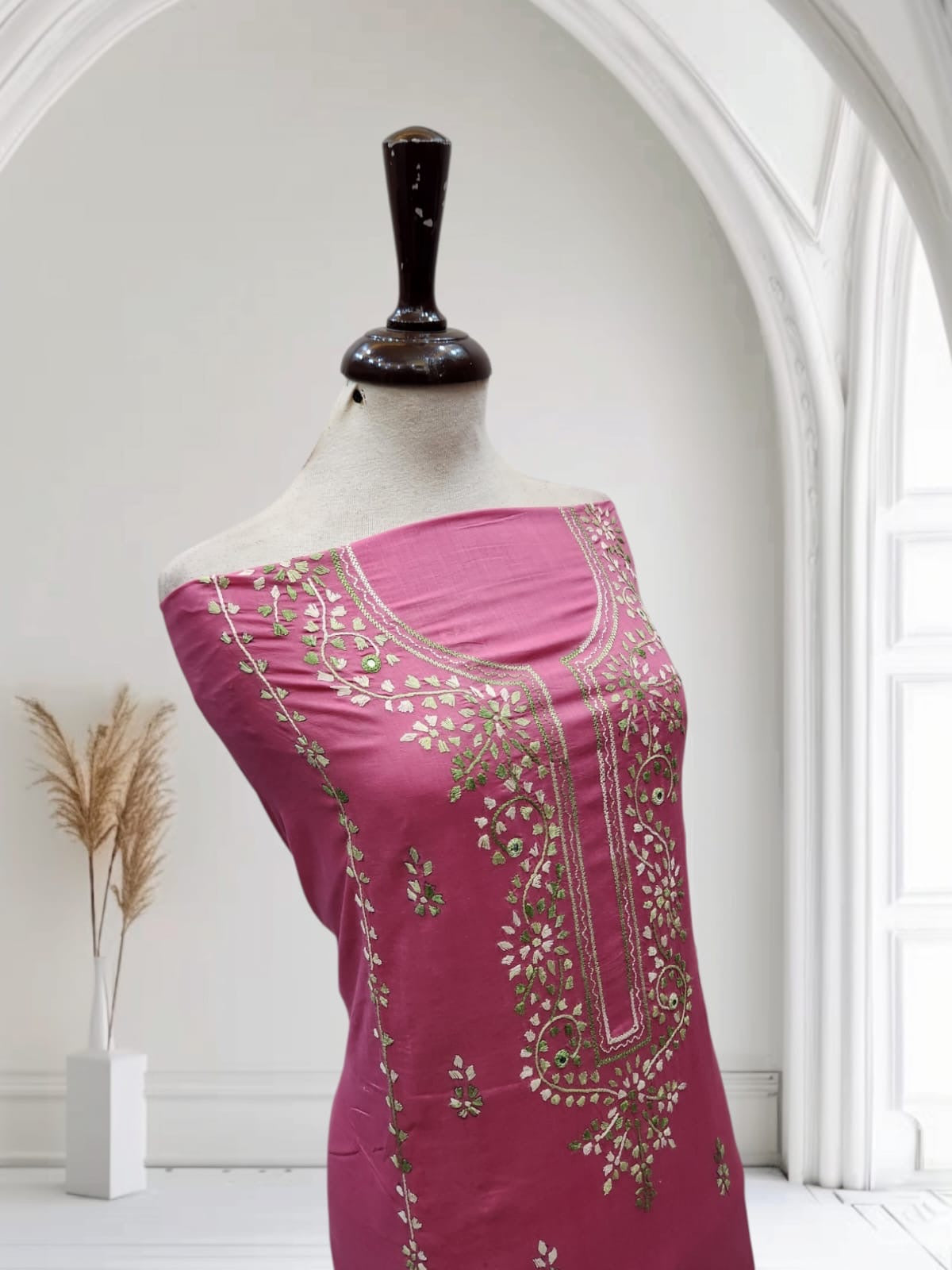 Thread applique Lawn hand embroidered shirt