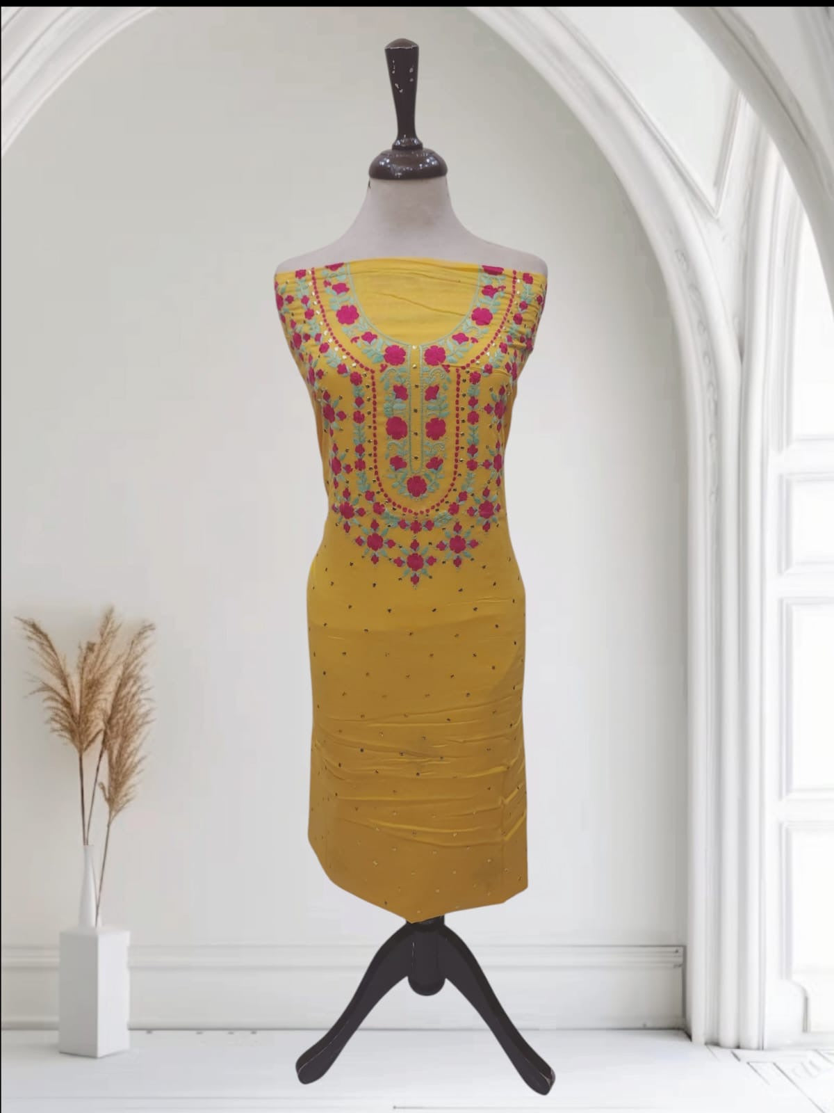 Exclusive Lawn mukesh hand embroidered shirt