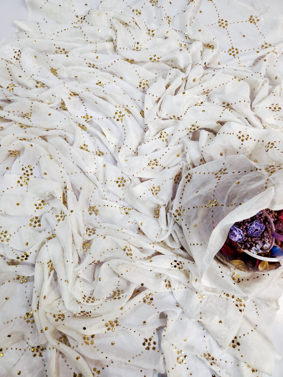 Pure Medium Silk Golden Mukesh patti Dupatta