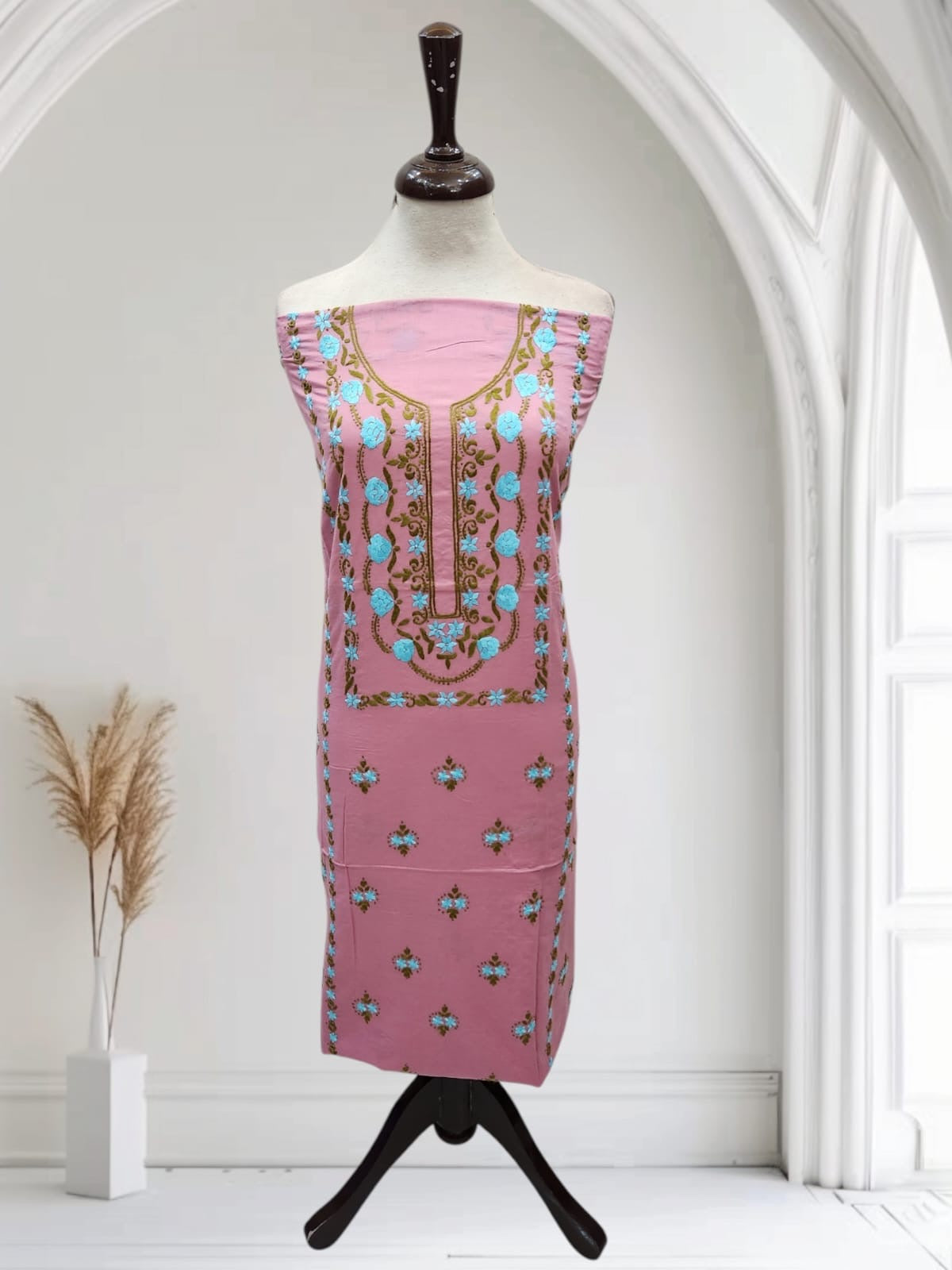 Budget friendly lawn hand embroidered shirt