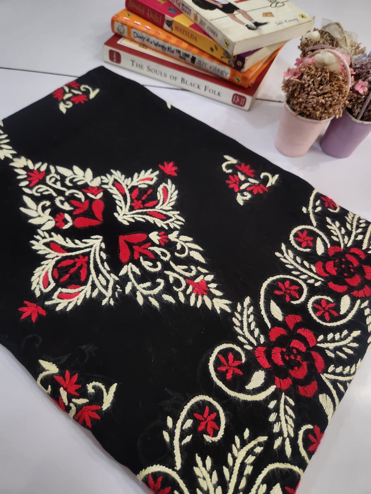 Lawn hand embroidered front panel shirt