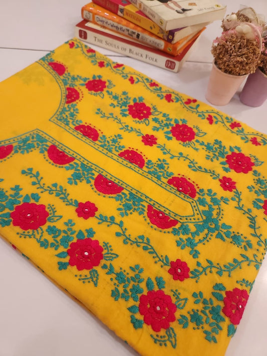 Best for basant Lawn hand embroidered shirt