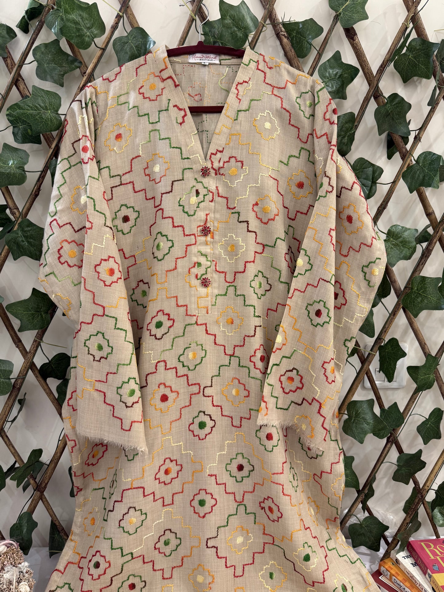 Pashmina Kantha Kurta Size Large