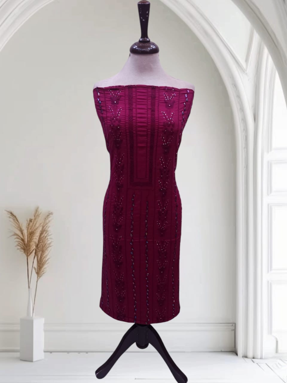 Tarkashi with gota patti lawn hand embroidered shirt