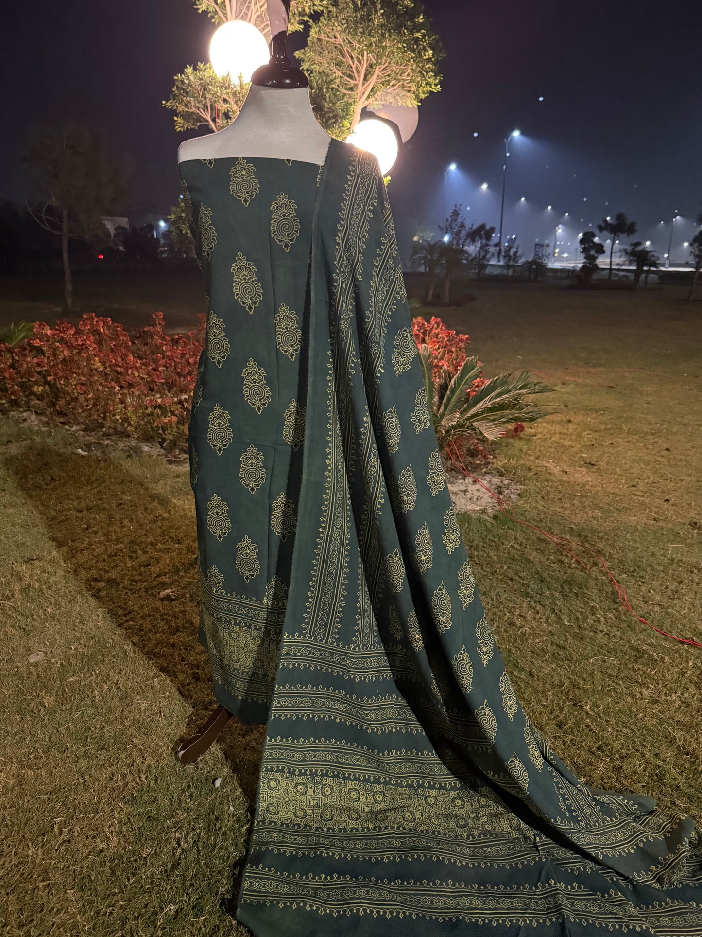 Lawn natural dyed shirt and dupatta