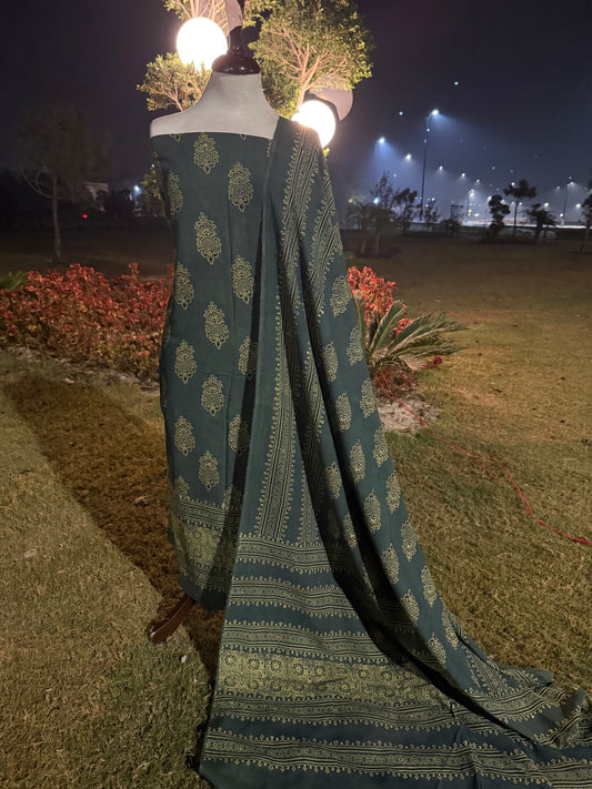 Lawn natural dyed shirt and dupatta