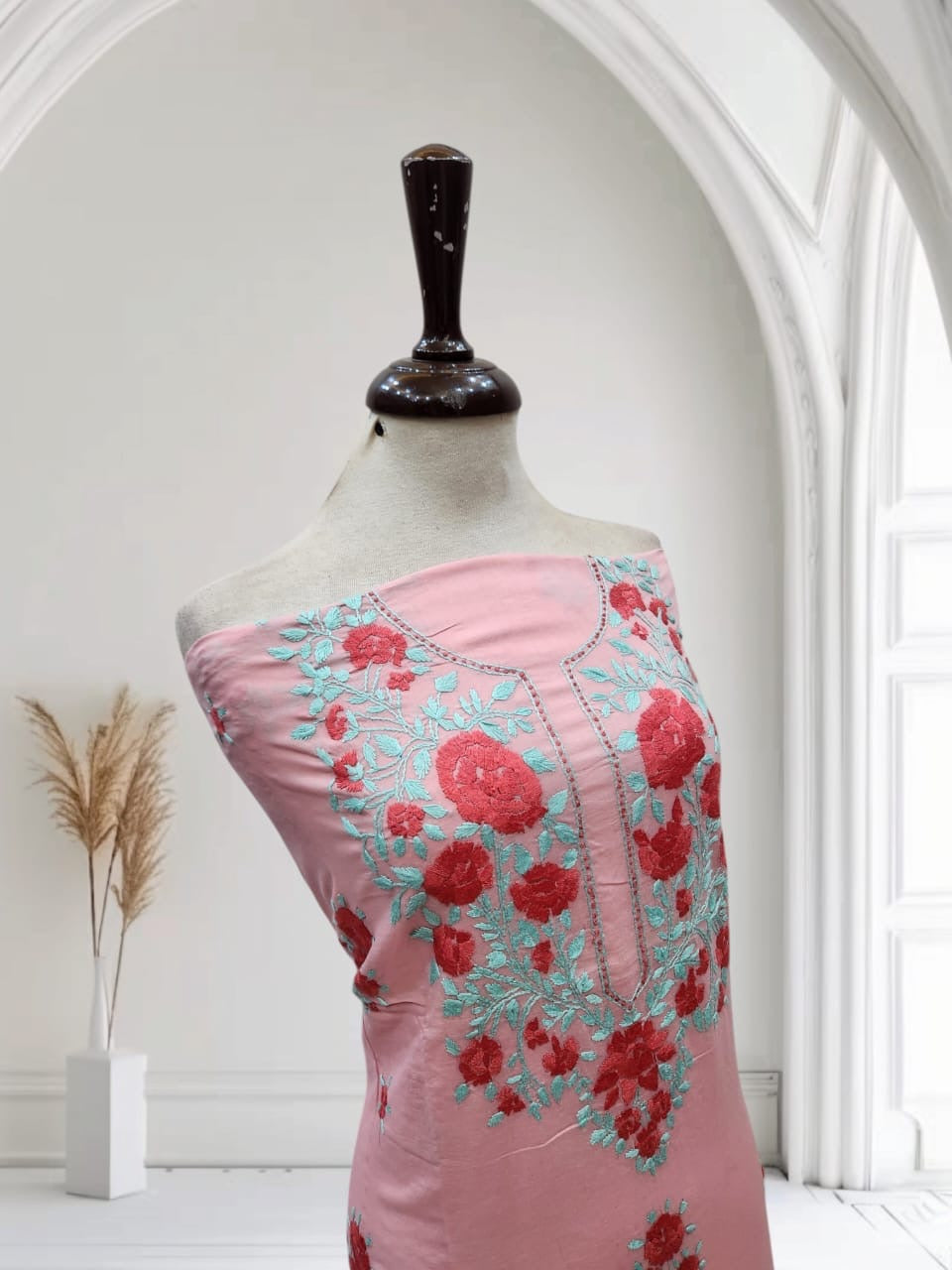 Hand embroidered lawn shirt