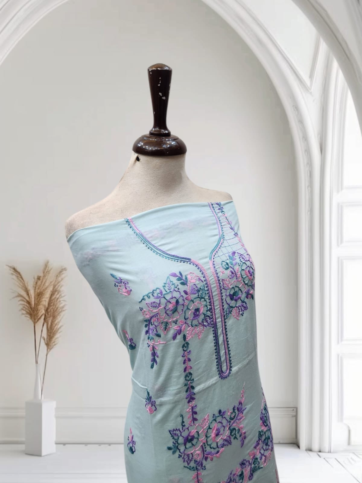Lawn hand embroidered shirt