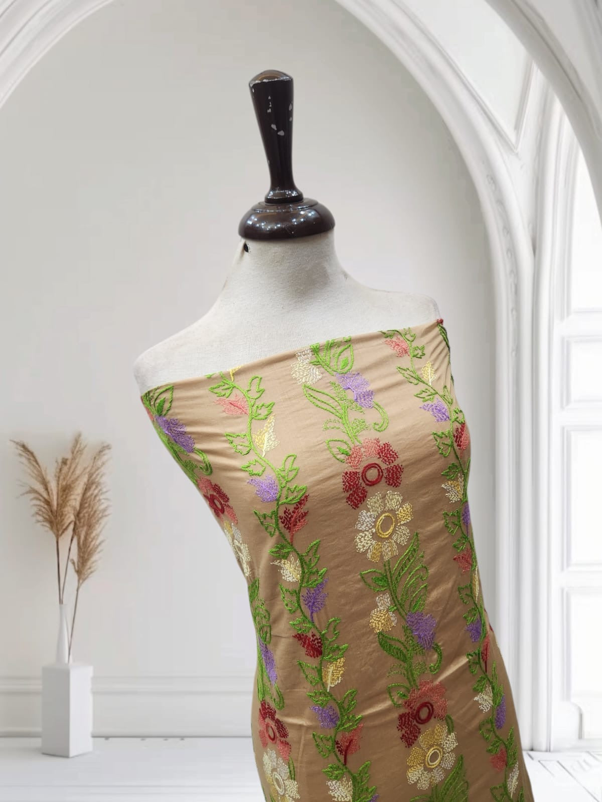 Kashmiri jaal hand embroidered lawn shirt